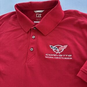 Cutter & Buck Corvette National Museum Polo Shirt Red XXXL DryTec Cotton+
